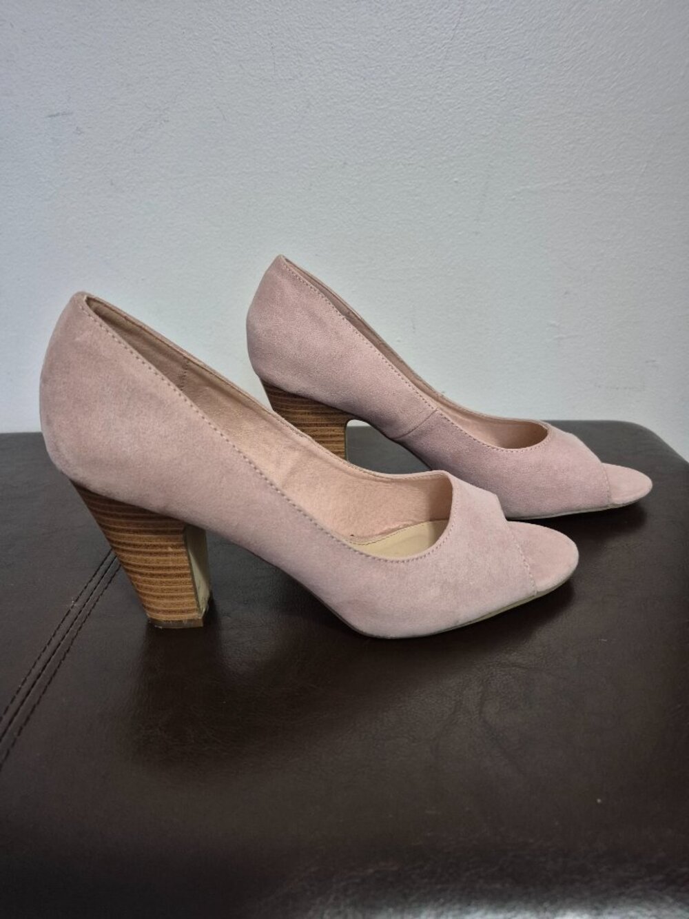 Pink Open Toe Pumps